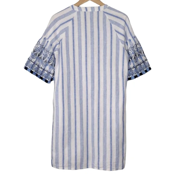Neiman Marcus Women's Linen Cotton Blend Striped Tunic Dress Size Small - Picture 2 of 16